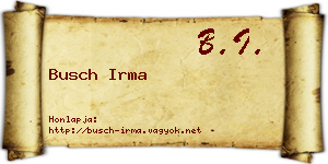 Busch Irma névjegykártya